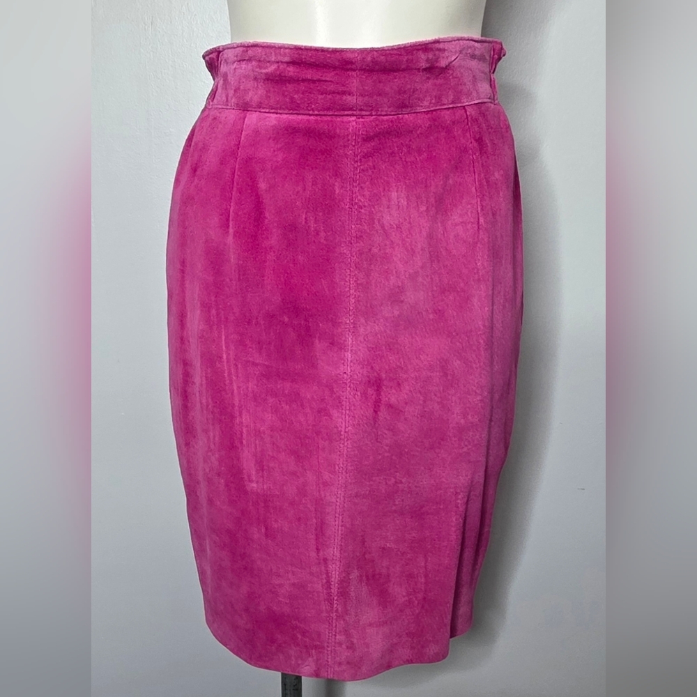Vintage Pink Suede Pencil Skirt